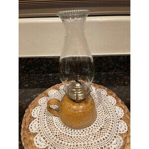 Pottery and Brass Eagle Oil Lamp